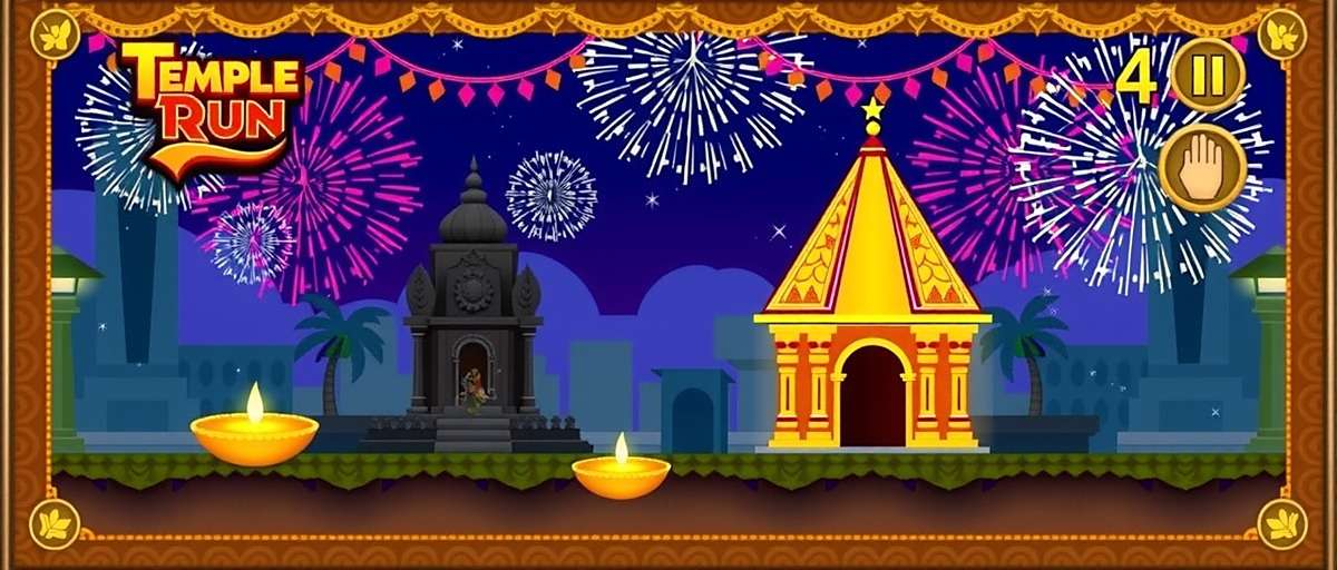 Temple Run India Edition Diwali Event Temple Run India Edition Diwali special event with decorated temple and fireworks