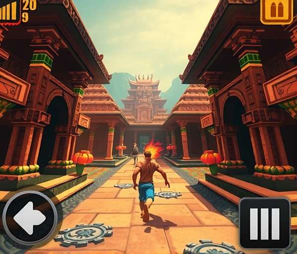 Temple Run India Edition Gameplay Temple Run India Edition gameplay showing runner escaping through ancient Indian temple